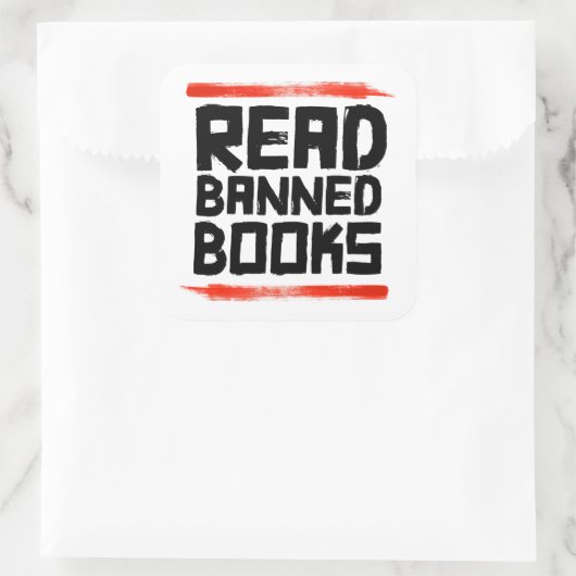 BANNED BOOKS LESEN QUADRATISCHER AUFKLEBER (Tasche)