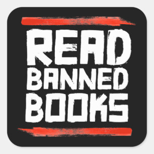 BANNED BOOKS LESEN QUADRATISCHER AUFKLEBER