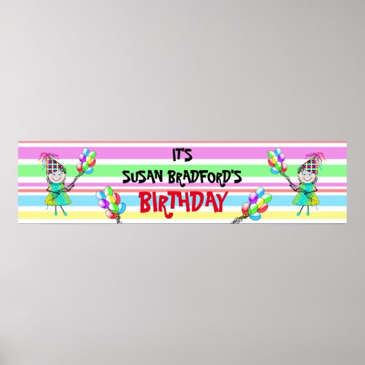 BANNER 12 X 48" GEBURTSTAGSPARTEI - EINFÜGEN DES N POSTER (Vorne)