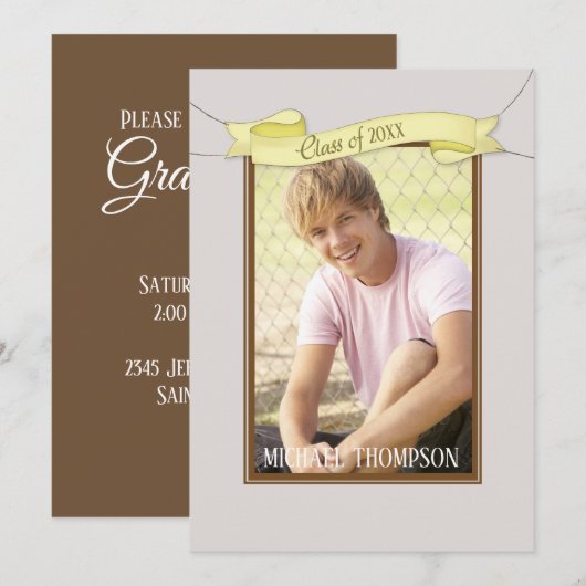 Banner 5" x 7", Abschluss Einladung (Vorne/Hinten)