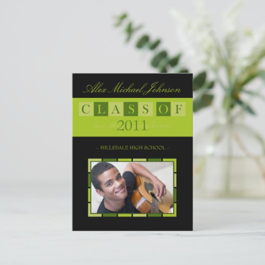 Banner Abschluss Ankündigung Postkarte (Limon) (Stehend Vorderseite)