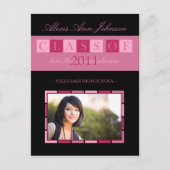 Banner Abschluss Ankündigung Postkarte (pink) (Vorderseite)