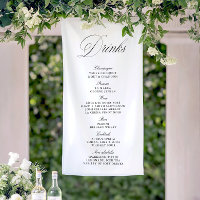 Banner auf dem Bar "Black & White Wedding Drinks"