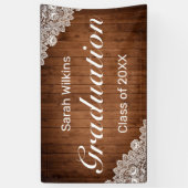Banner aus rustikalem Holz und weißem Spitzen-Absc (Vertikal)