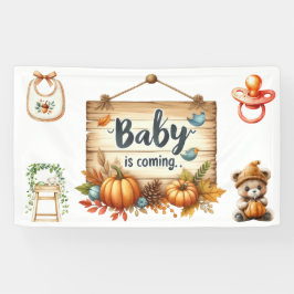 Banner-Autumn Baby Shower Banner-1 x 5 ft Banner