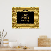 Banner Baby Shower Little Prince Gold Black 3 Poster (Küche)