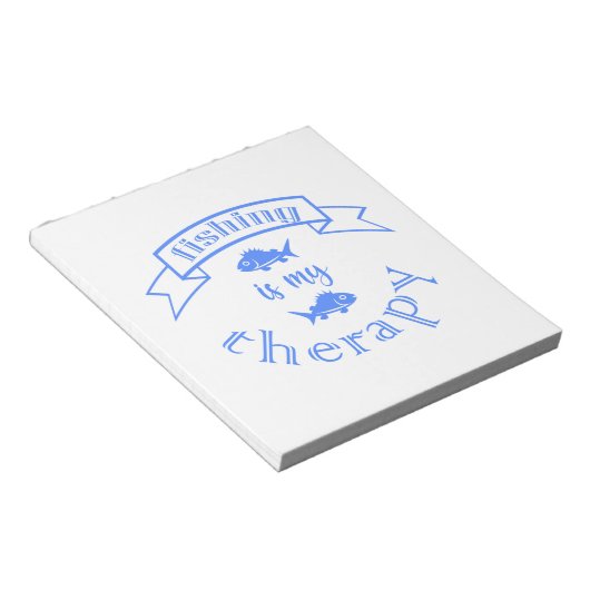 Banner Band Zitat Fischen ist meine Therapie Notizblock (angewinkelt)