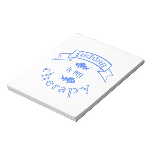 Banner Band Zitat Fischen ist meine Therapie Notizblock (Rotiert)