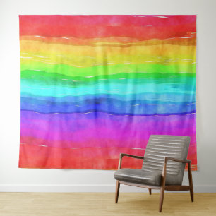 Banner-Banner für Wasserfarben-Regenbogen LGBT-Pri Wandteppich