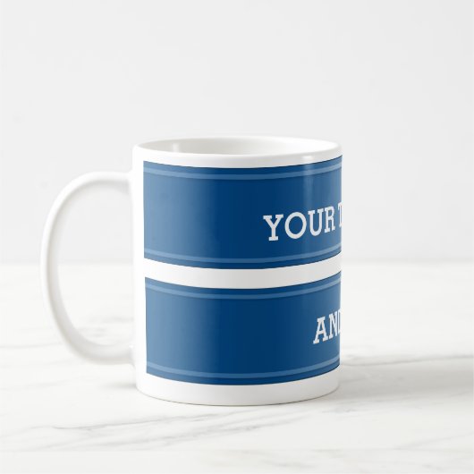BANNER blauer Farbverlauf + Ihr Text Kaffeetasse (Links)