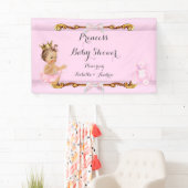 Banner Brünett Princess Baby Dusche Pink Gold (Insitu)