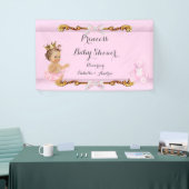 Banner Brünett Princess Baby Dusche Pink Gold (Messeveranstaltung)