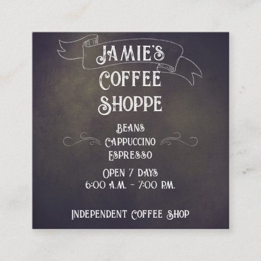 Banner Chalet Design Business Card Quadratische Visitenkarte (Vorderseite)