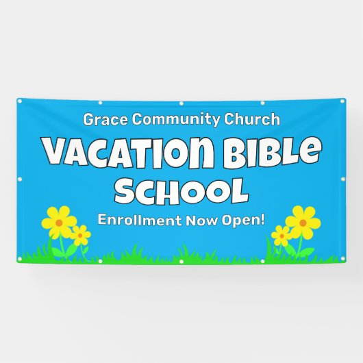Banner "Custom Vacation Bible School Blume" (Horizontal)