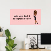 Banner der Afrikanisch-Amerikanischen Prinzessin D Poster (Heimbüro)