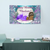 Banner der Afrikanischen Amerikanerin Mermaid Birt (Messeveranstaltung)