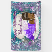 Banner der Afrikanischen Amerikanerin Mermaid Birt (Vertikal)