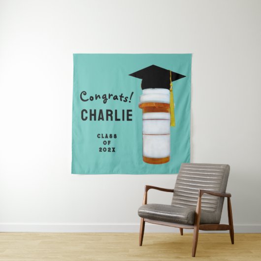 Banner der Apothekerin Pharmacy School Graduation  Wandteppich (Beispiel)