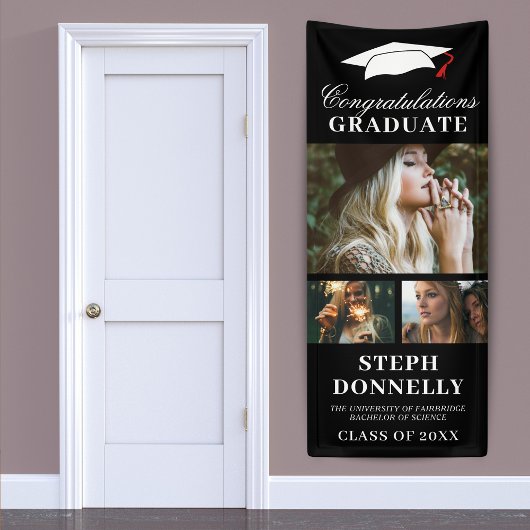 Banner der Black 3 Picture Graduation Party