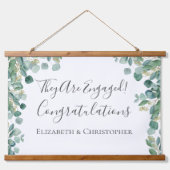 Banner der botanischen Verlobung Eukalyptus Greene Wandteppich Mit Holzrahmen (Vorne)