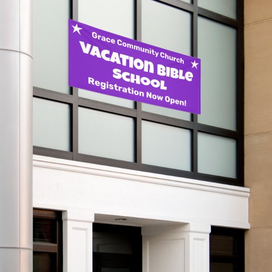 Banner der Custom Vacation Bible School (Äußeres Gebäude)