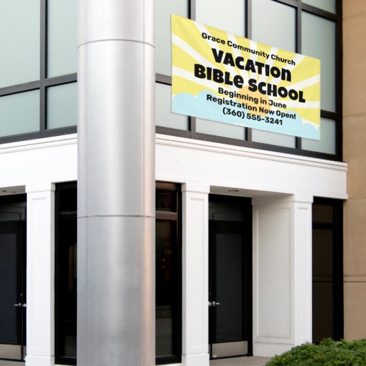 Banner der Custom Vacation Bible School (Äußeres Gebäude)