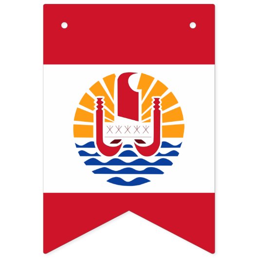 Banner der Flagge Französisch-Polynesien (Zweite Fahne)