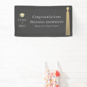 Banner der Gold Tassel & Cap Gray Graduation Party (InSitu)