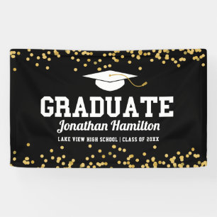 Banner der Graduate Black Gold Graduation Party