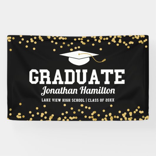 Banner der Graduate Black Gold Graduation Party (Horizontal)