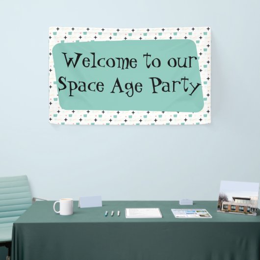 Banner der modernen Atomstars Mitte des Jahrhunder (Messeveranstaltung)