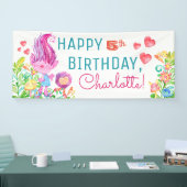 Banner der niedlichen Troll Birthday Party (Messe)