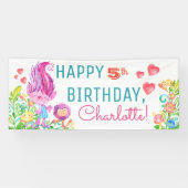 Banner der niedlichen Troll Birthday Party (Horizontal)