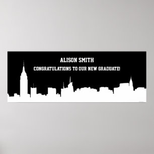 Banner der NYC Skyline Silhouette Graduation Party Poster