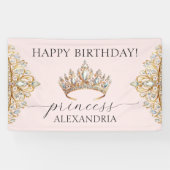 Banner der Royal Princess Crown Girl Birthday Part (Horizontal)
