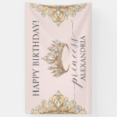 Banner der Royal Princess Crown Girl Birthday Part (Vertikal)