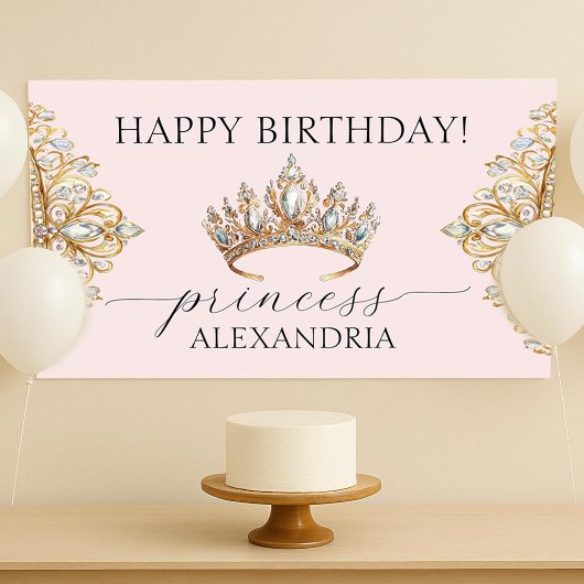 Banner der Royal Princess Crown Girl Birthday Part