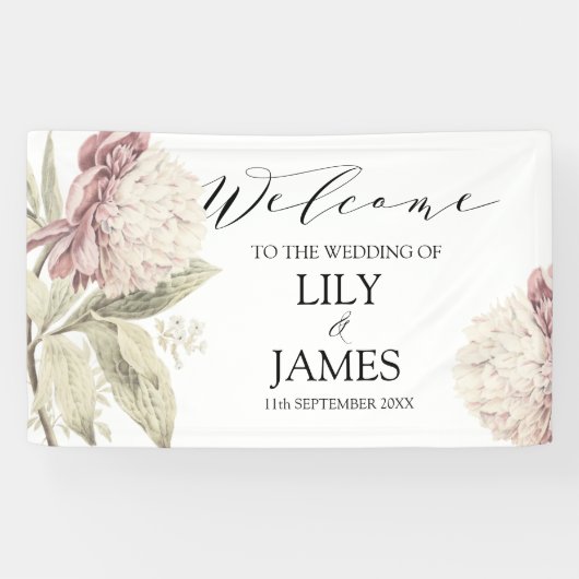 Banner der Vintagen Peony Botanic Fine Art (Horizontal)