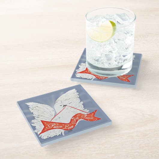 Banner Dove Glasuntersetzer (Schrägansicht)