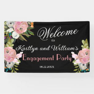 BANNER Elegante Floral Hochzeitsfeier Willkommen