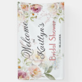 BANNER Elegante Florale Hochzeitsdusche Willkommen (Vertikal)