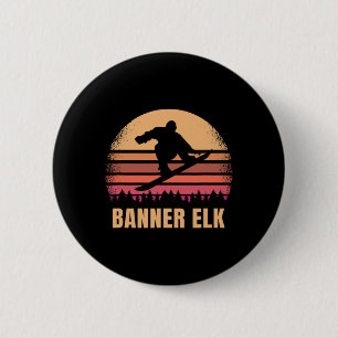 Banner Elk North Carolina Snowboardfahren Vintage  Button
