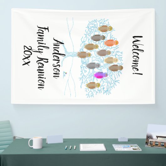 Banner - Familienbaum mit Eulen (Messe)