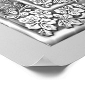 Banner Foto Sweet 16 Party Silver Floral Poster (Ecke)