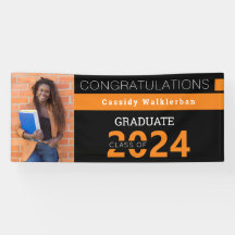 Banner für Abschluss-Graduate Black Orange Foto