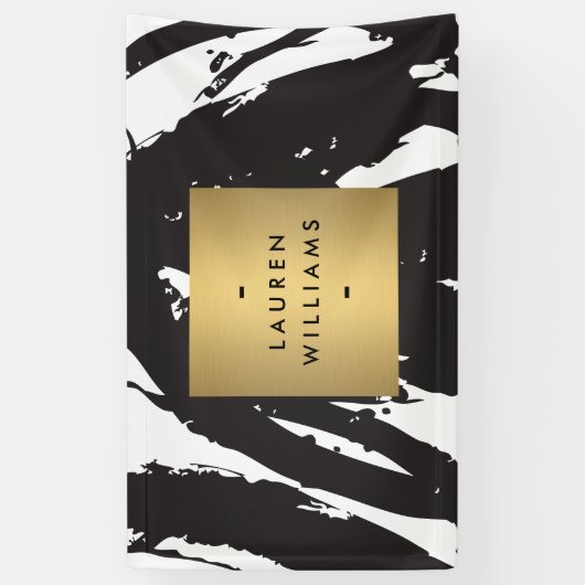 Banner für abstrakte schwarze Pinselstriche (Vertikal)