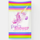 Banner für Baby Dusche Regenbogen Einhorngeschenk (Vertikal)