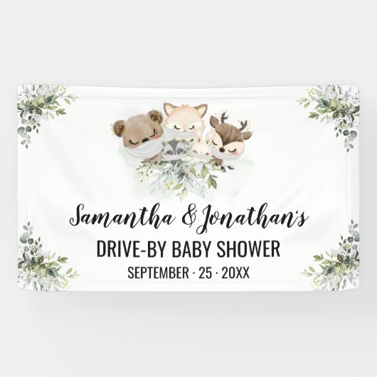 Banner für Baby Shower Forest Animals (Horizontal)