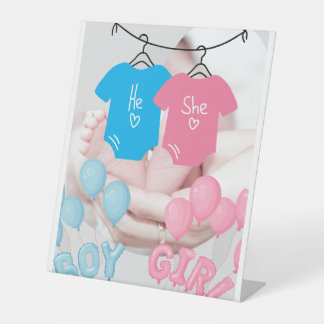 Banner für Babydusche Sockelschild