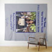 Banner für benutzerdefinierte Abschluss Foto Navy  Wandteppich (Beispiel (Horizontal))